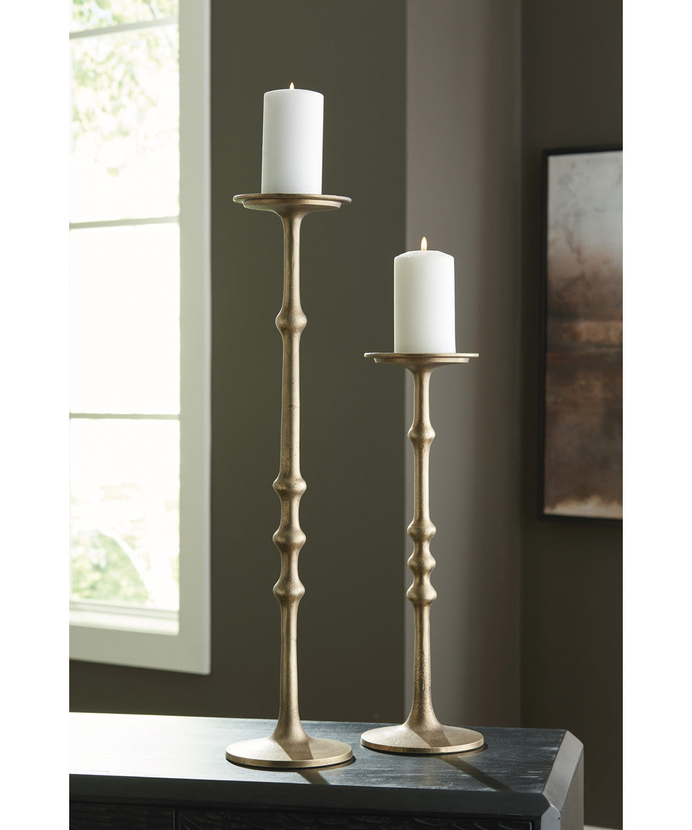 Larwick Candle Holder Set Set of 2 Antique Brass