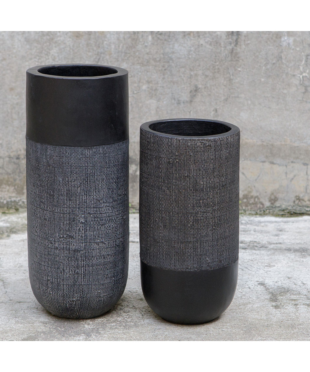 Woven Shadow Vases, Set of 2