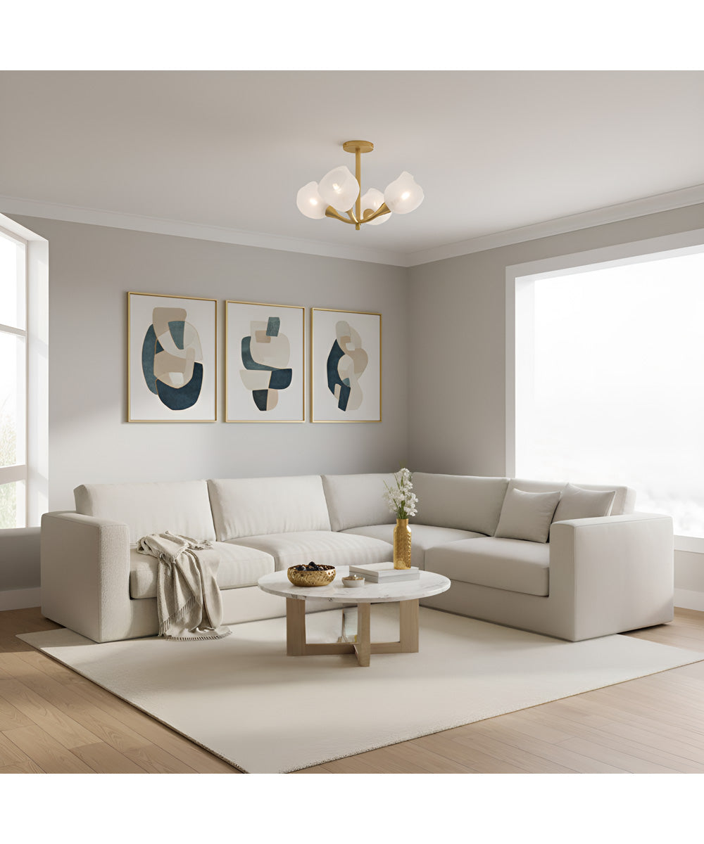 Adelyn 4-light Semi Flush Mount Gold Leaf