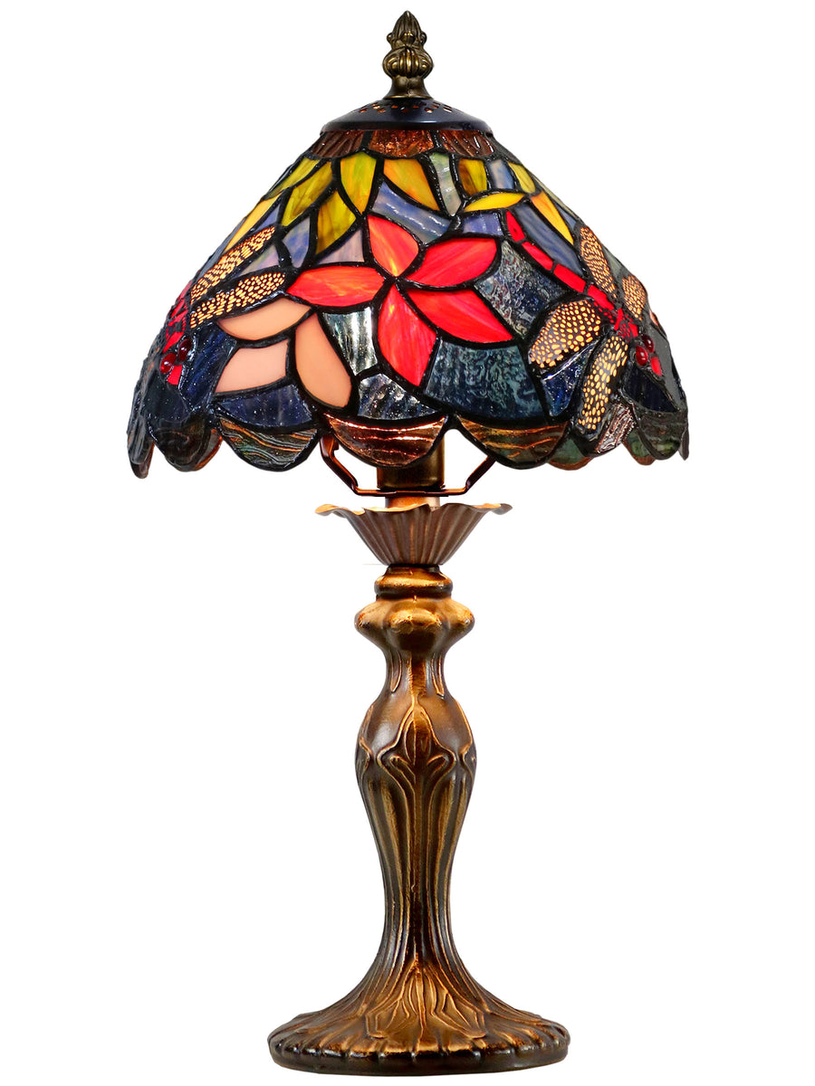 Borrdego Dragonfly  14.25 Inch  Tall Handmade Tiffany Accent Lamp