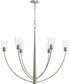 Jheni 6-Light Large Chandelier with Clear Glass Shades Brushed Nickel