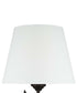 Catalina 21"H Rustic Leaf Floral Metal Matte Black and Oil Rubbed Bronze Finish Table Lamp with White Linen Shade