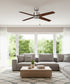 52" Aldea IV 4-Blade Ceiling Fan Brushed Nickel Motor Finish and Walnut Blade Finish