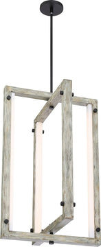 18"W Alta 1-Light Pendant LED Black / Gray Wood