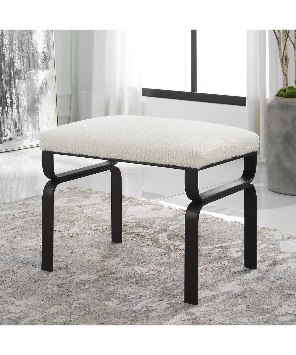 Diverge White Shearling Small Bench