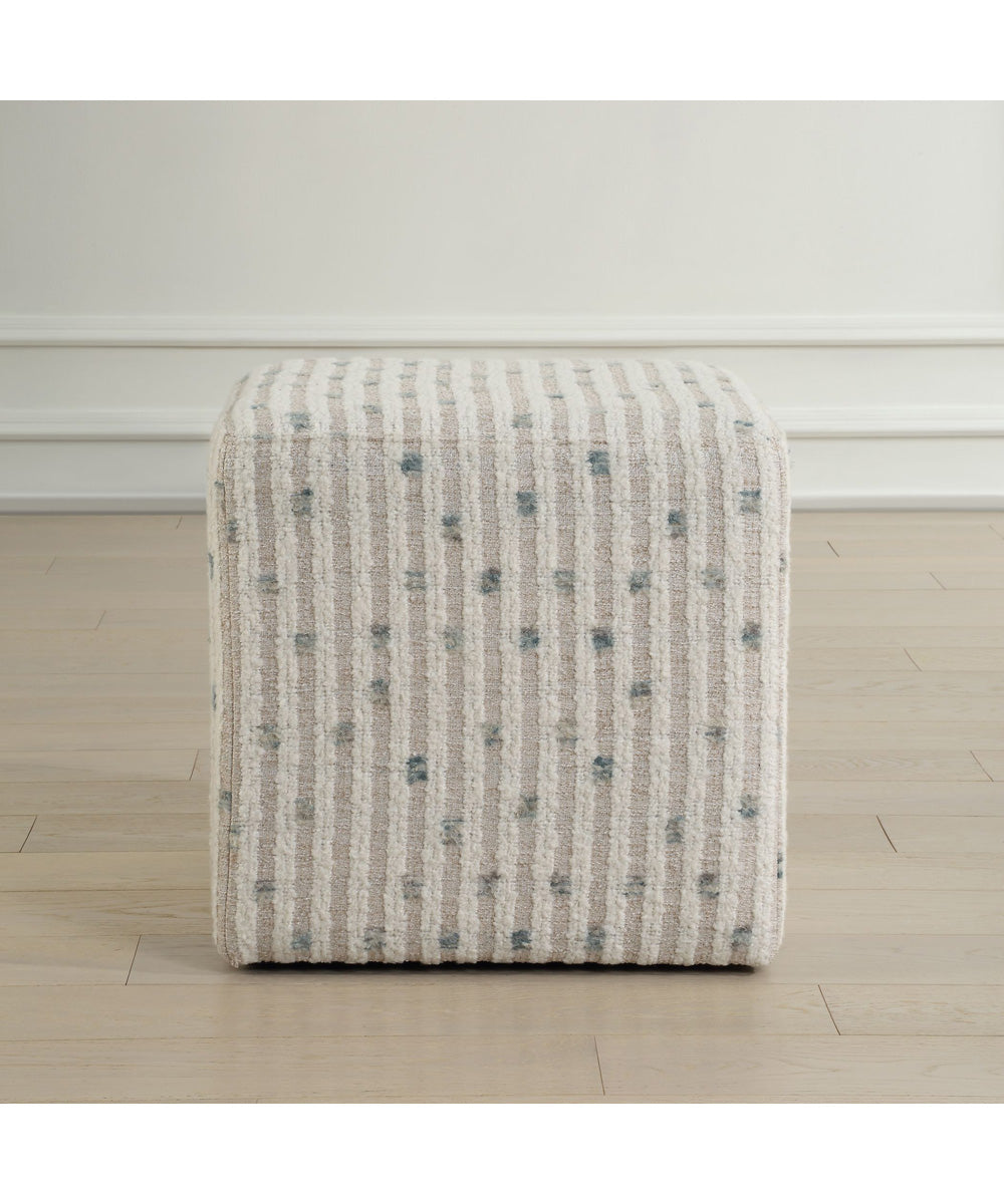 Joie White Chenille Ottoman