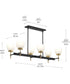 Rigsby 6-Light Linear Chandelier Matte Black and Brushed Gold