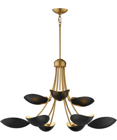 Maris 9-Light Chandelier Black / Natural Aged Brass