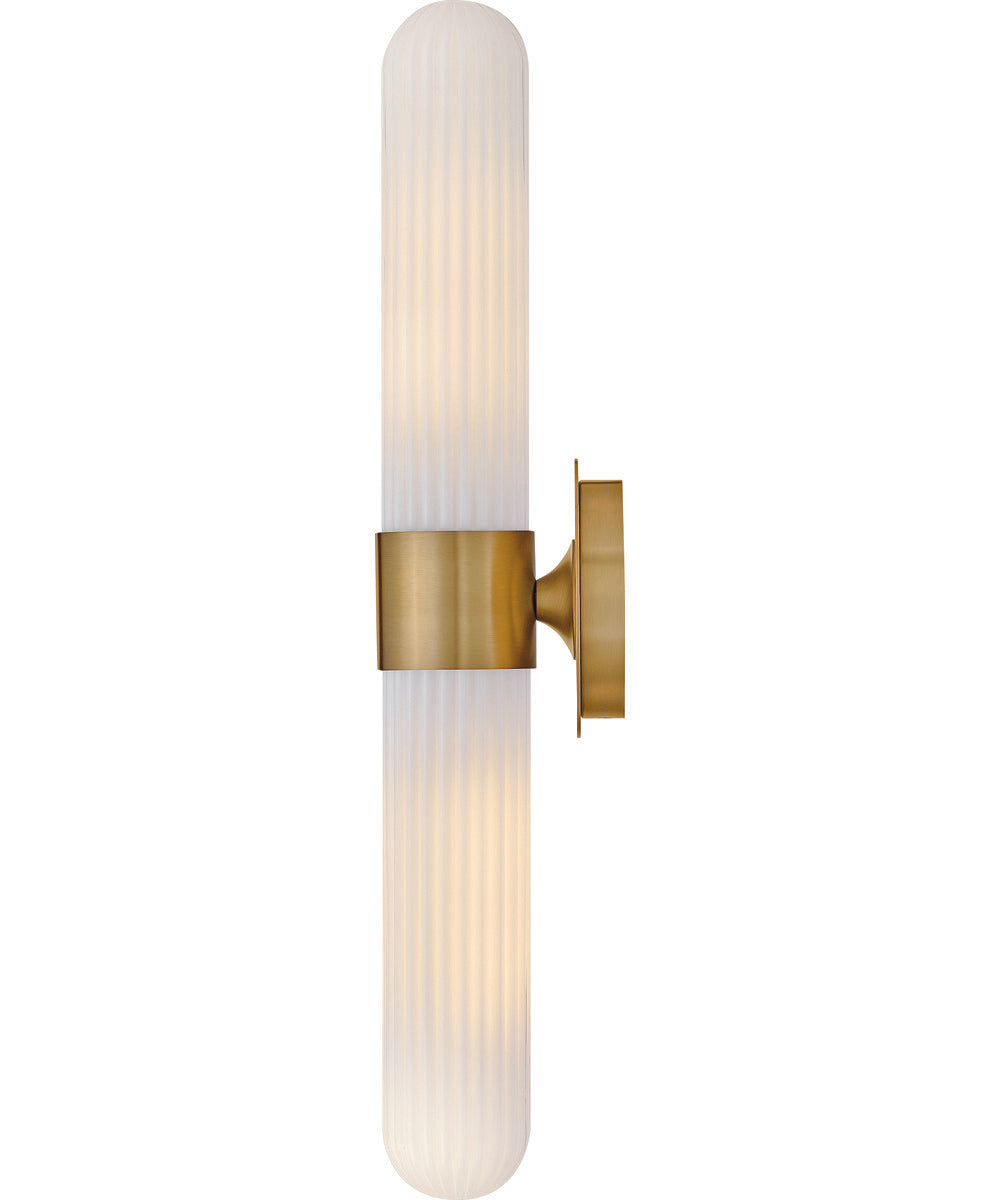 Nina 2-Light Large Two Light Sconce in Lacquered Brass