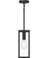 Ryle 1-Light Outdoor Pendant Light with Clear Glass Panels Matte Black
