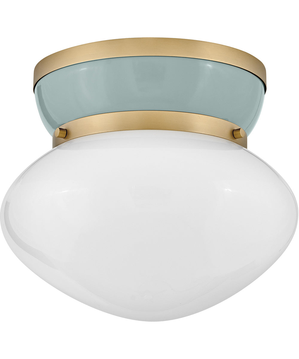 Lucy 1-Light Small Flush Mount in Lacquered Brass