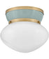 Lucy 1-Light Small Flush Mount in Lacquered Brass