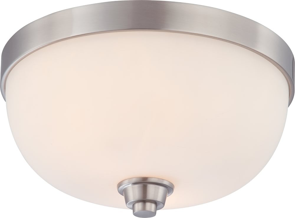 13"W Helium 2-Light Close-to-Ceiling Brushed Nickel