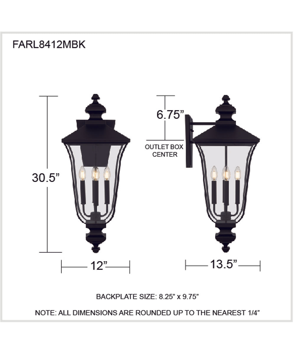 Farley 4-light Outdoor Wall Light Matte Black