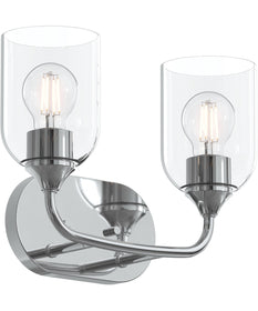 Ilia 2-Light Bath Vanity with Clear Glass Shade Polished Chrome