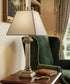 31"H 3-Way Table Lamp Burnished Brass/Botticino