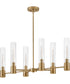 Shea 6-Light Small Linear Chandelier in Lacquered Brass