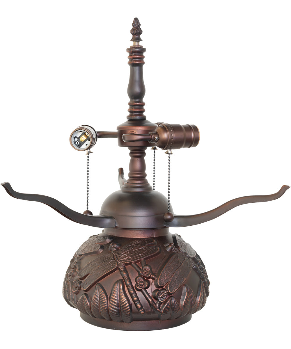 17" High Dragonfly Polished Agata Table Lamp