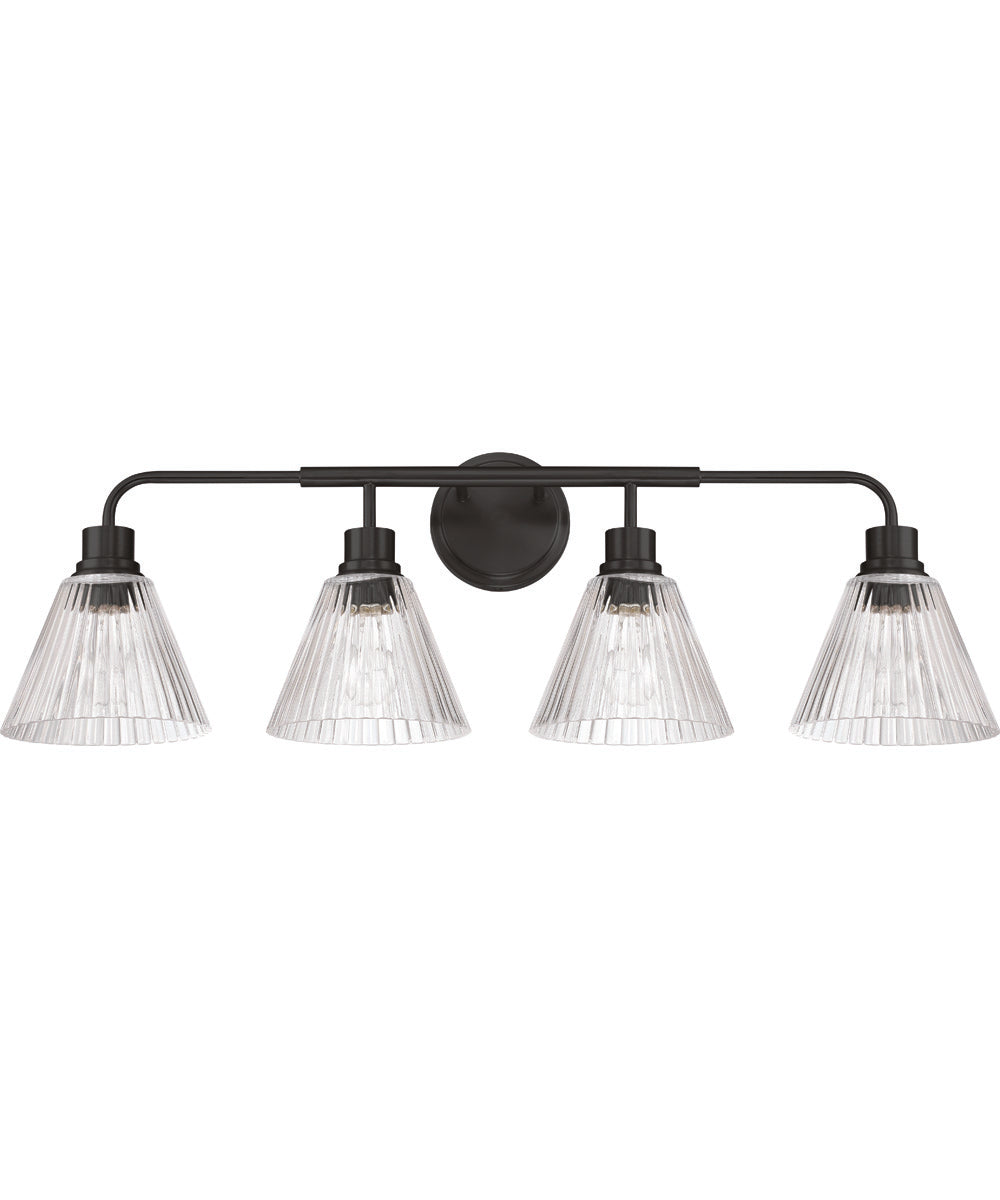 Pleated 4-Light Lighting Flat Black
