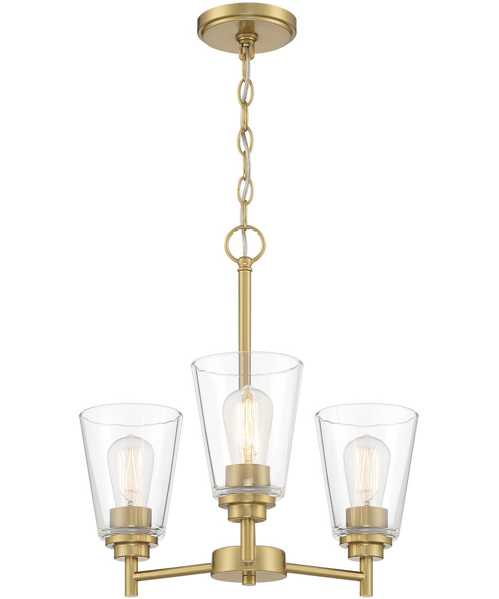 Westin 3 Light Chandelier Brushed Gold