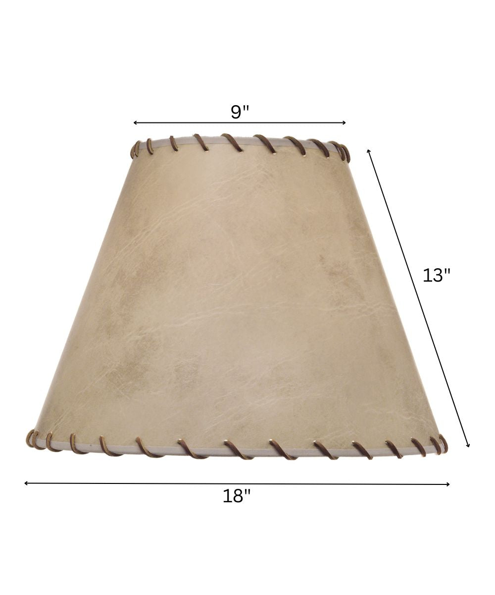 9x18x13 Calfskin Leather Empire Hardback Lampshade