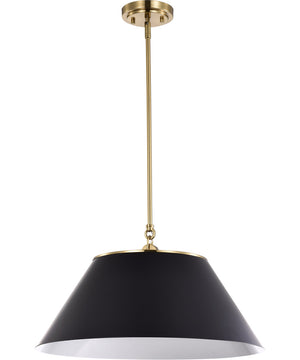 Dover 3-Light Pendant Black / Vintage Brass