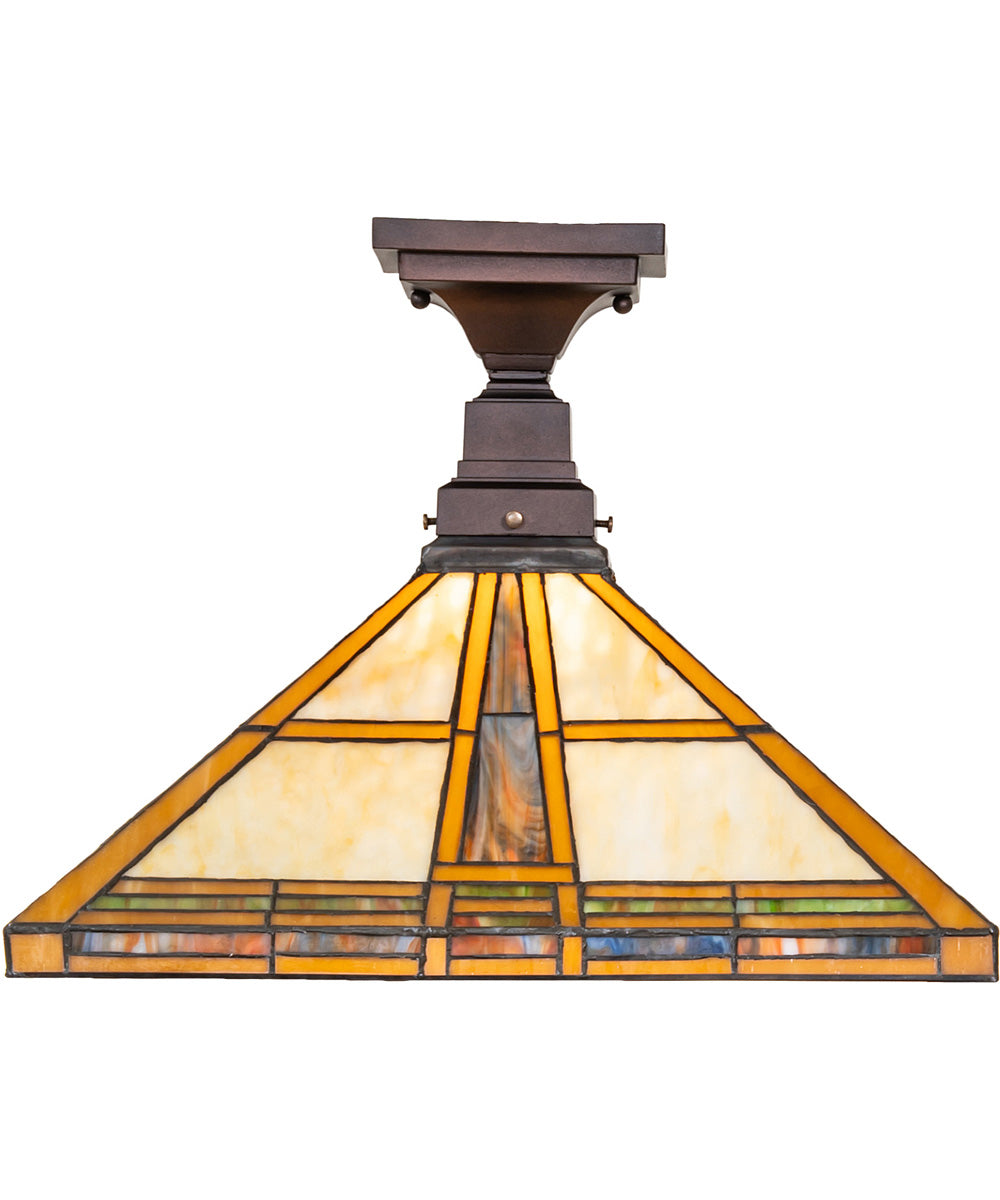 17" Square Prairie Straw Flushmount