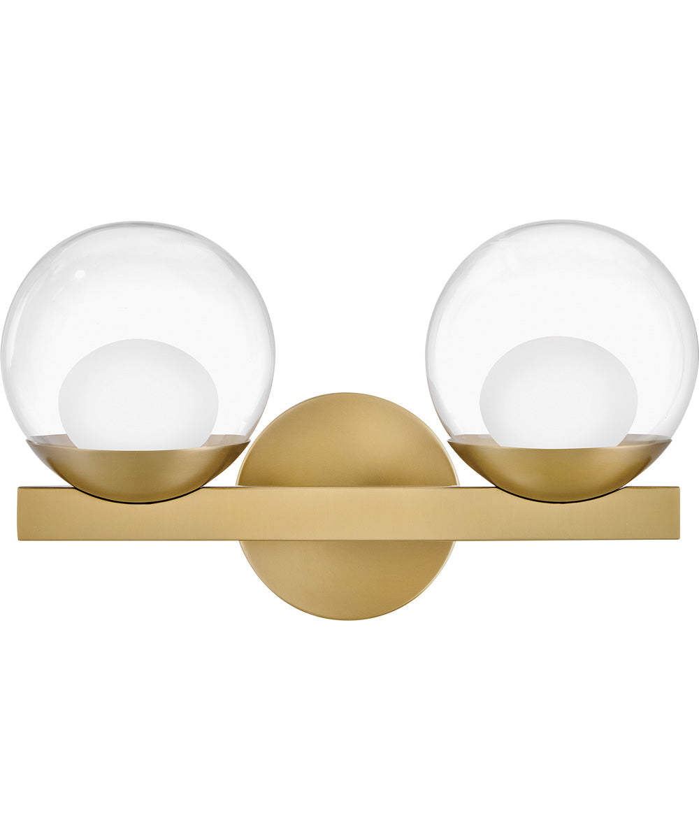 Sunni 2-Light Small Two Light Vanity in Lacquered Brass