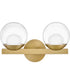 Sunni 2-Light Small Two Light Vanity in Lacquered Brass