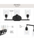 Reines 3-Light Bath Vanity with Clear Glass Shades Matte Black