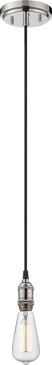 5"W Vintage 1-Light Pendant Polished Nickel