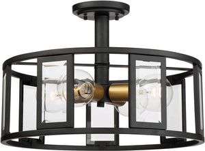 17"W Payne 4-Light Close-to-Ceiling Midnight Bronze