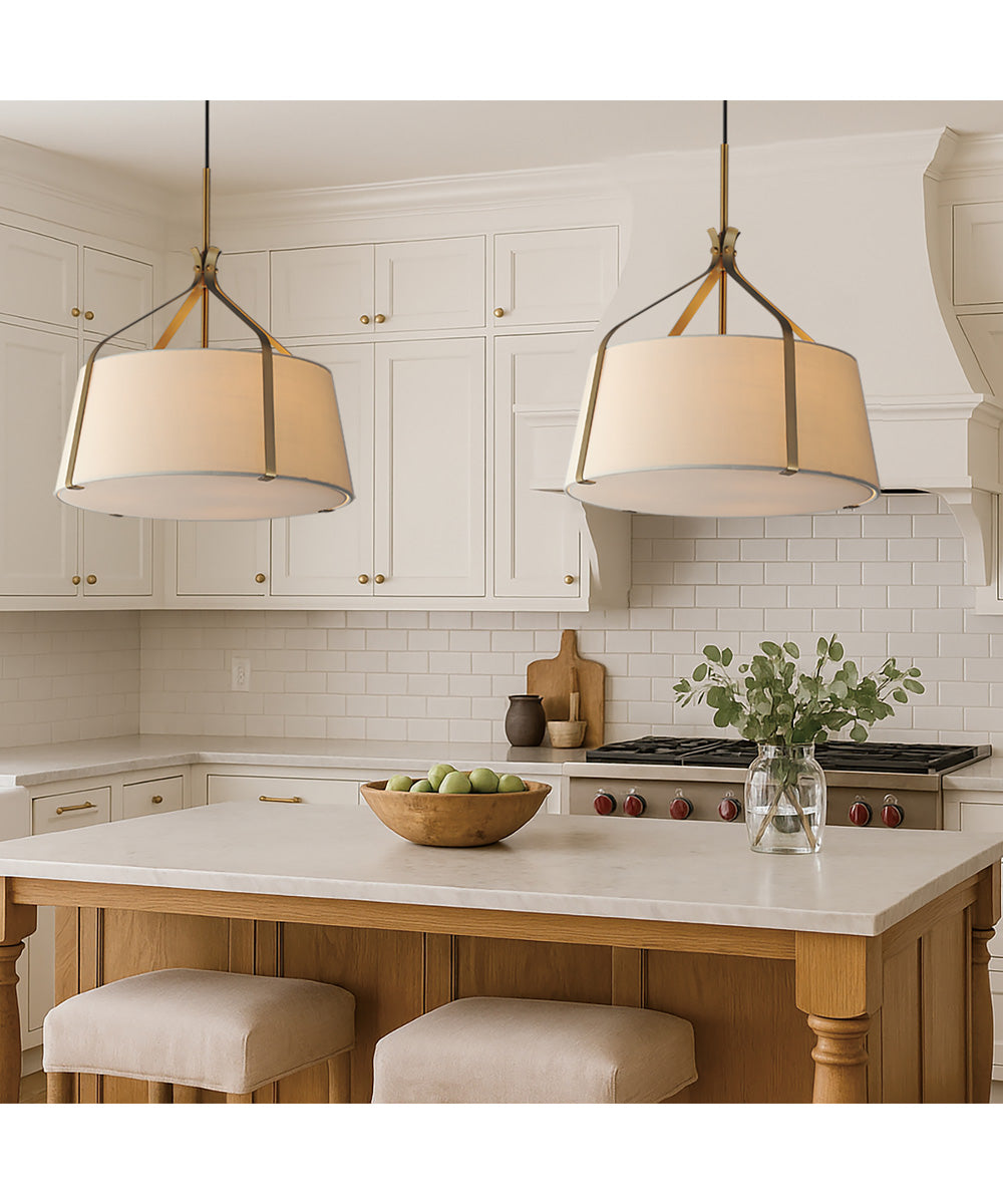 Bandera 20 inch 3-Light Pendant Natural Aged Brass