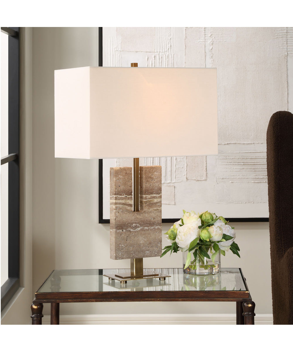 Turning Point Travertine Table Lamp