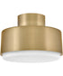 Cedric 2-Light Small Semi-Flush Mount in Lacquered Brass