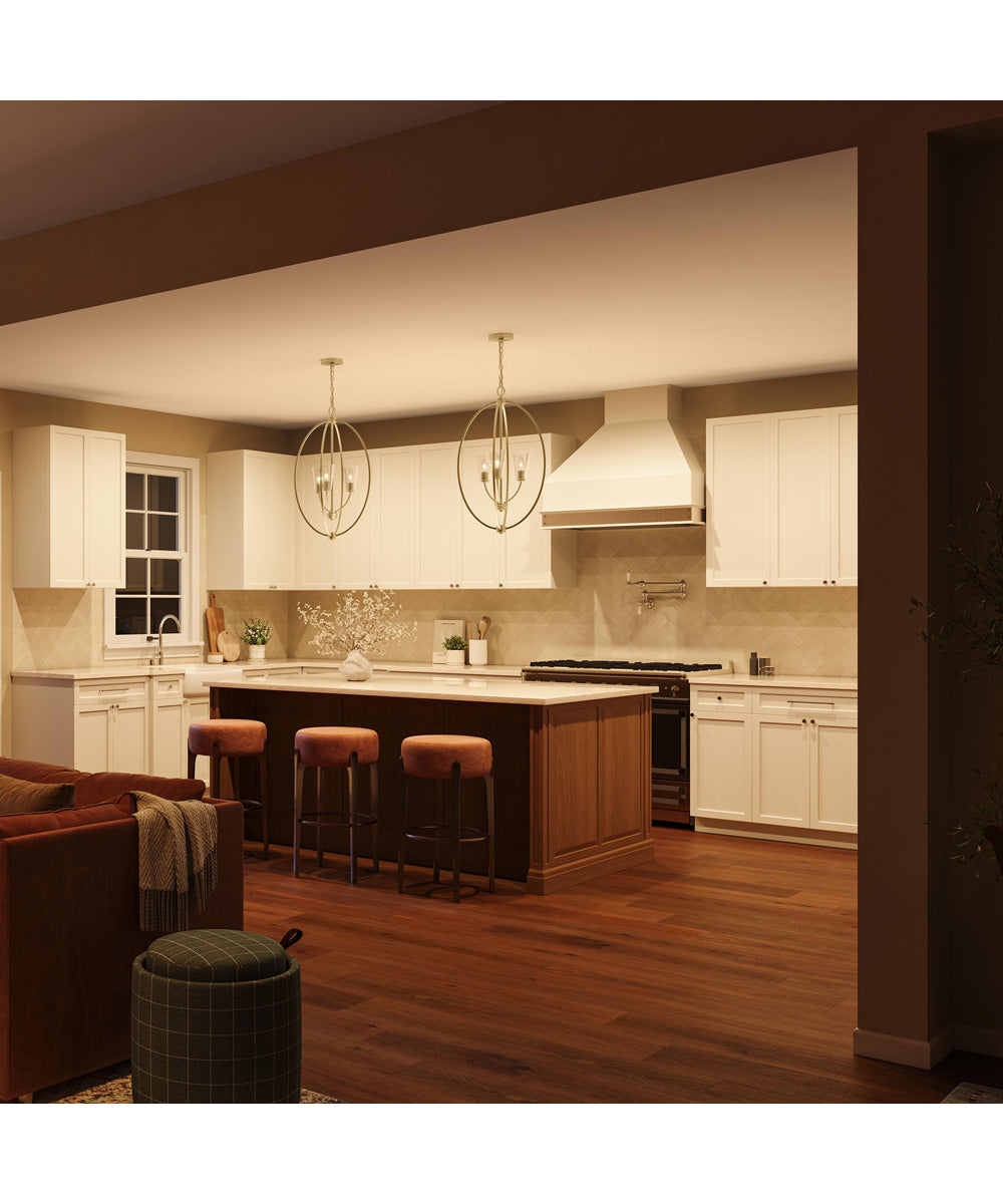 Jheni 3-Light Foyer Pendant with Clear Glass Shades Brushed Gold