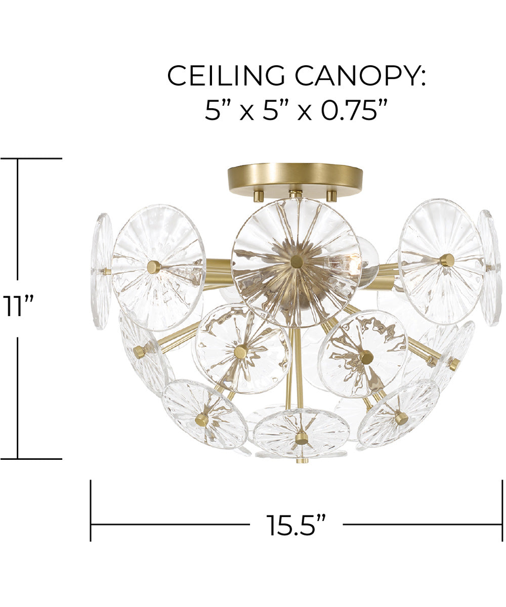 Emelie 4-Light Semi-Flush Matte Brass