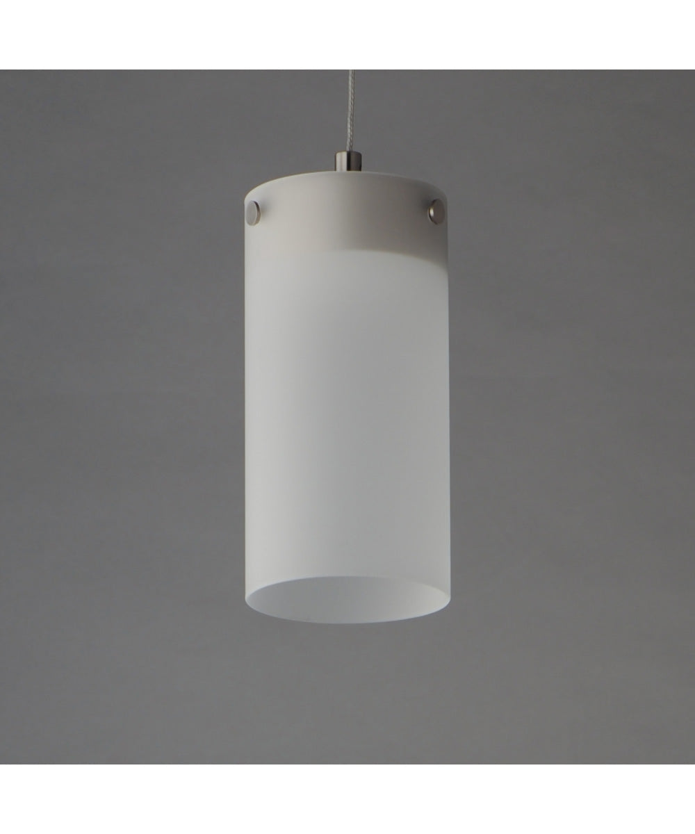 Highball Frosted LED Mini Pendant Satin Nickel