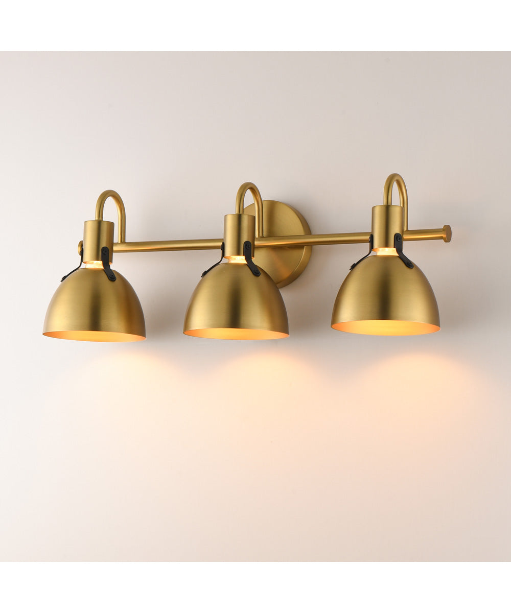 Dusk 3-Light Wall Sconce Satin Brass