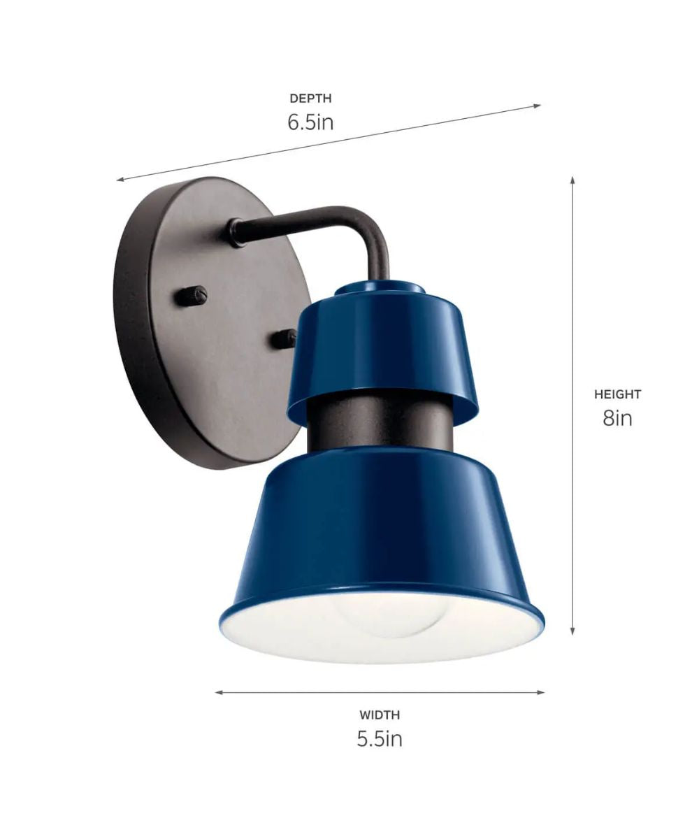 Lozano 8"H, 1-Light Catalina Blue Metal Outdoor Wall Sconce by Kichler