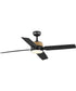 Shaffer II 56 in. 4-Blade Ceiling Fan with Integrated LED Lamped Light Natural Jute Accents Matte Black