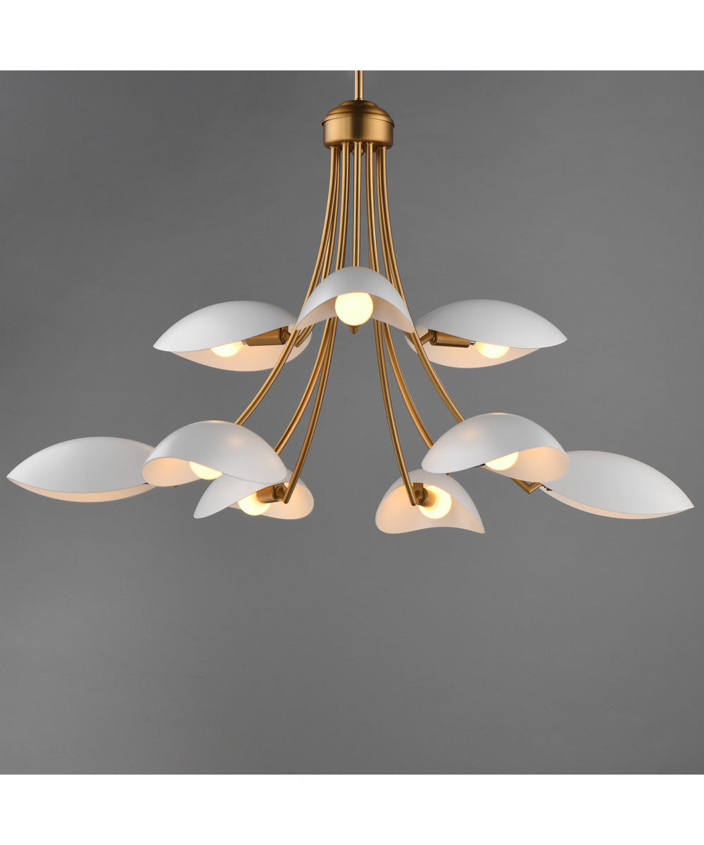 Maris 9-Light Chandelier White/Natural Aged Brass