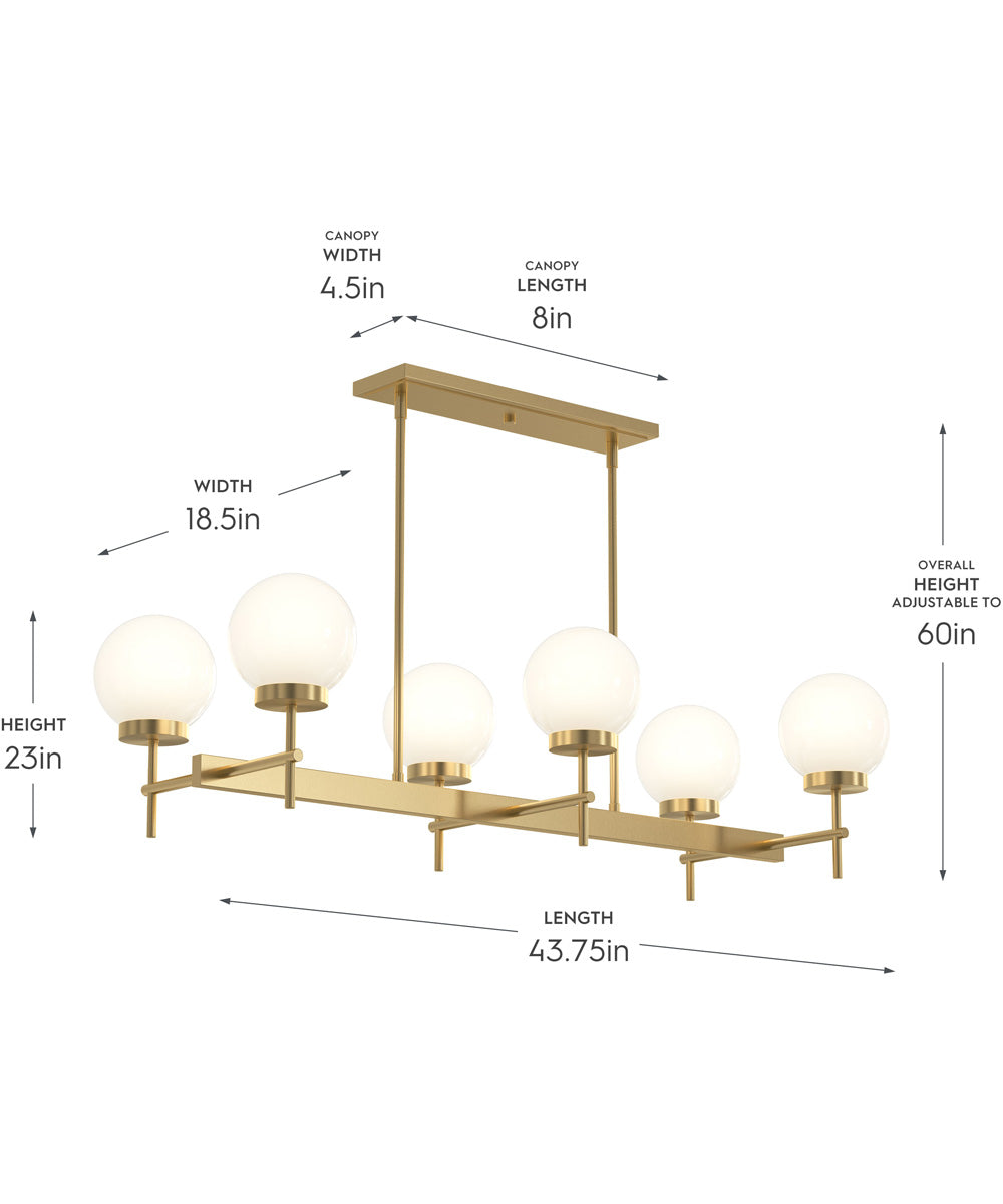 Rigsby 6-Light Linear Chandelier Brushed Gold