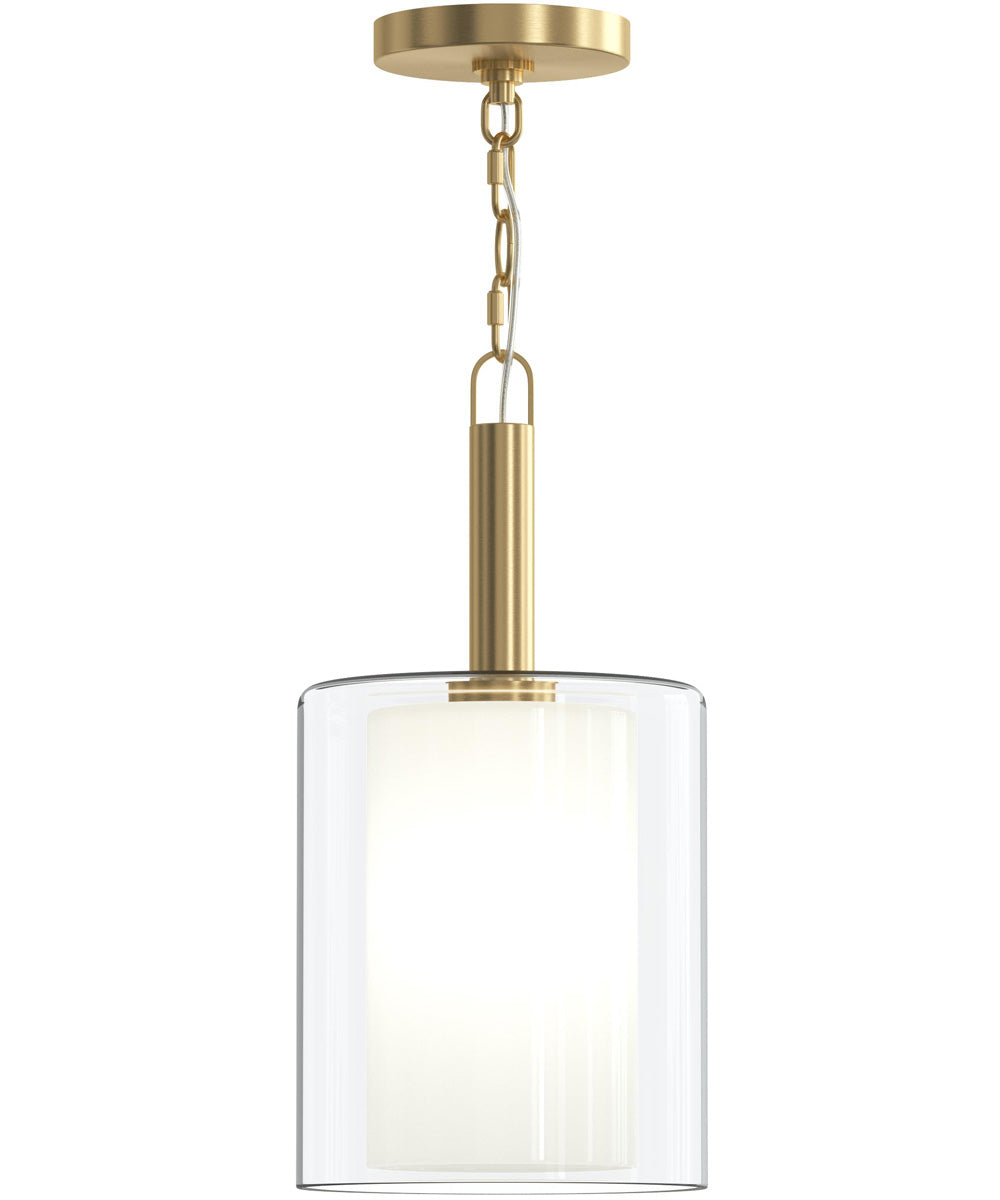 Mack 1-Light Pendant with Layered Glass Shade Brushed Gold