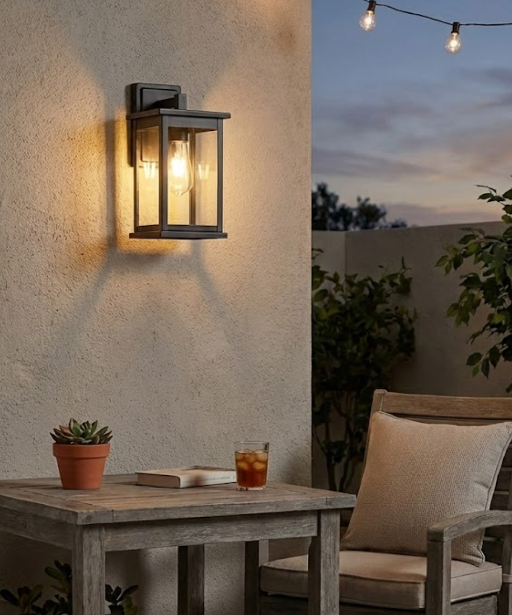 11"H Bowton II Outdoor Wall Light - Motion Sensor Dusk to Dawn Matte Black Finish with Glass Shade by Millennium Lighting