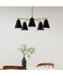 Charlie 5-Light Chandelier Matte Brass and Black