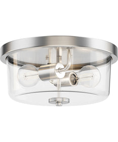 Fuller 2-Light Flush Mount Satin Nickel