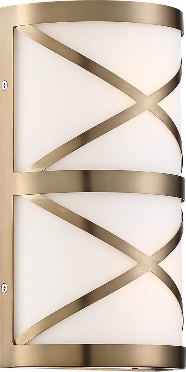 7"W Sylph 2-Light Vanity & Wall Burnished Brass / Satin White