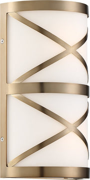 7"W Sylph 2-Light Vanity & Wall Burnished Brass / Satin White