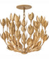 Flora 3-Light Large Convertible Semi-Flush Mount in Burnished Gold